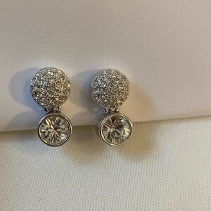 Swarovski Brilliant Crystals Petite‎ Clip on Earrings Bling Vintage